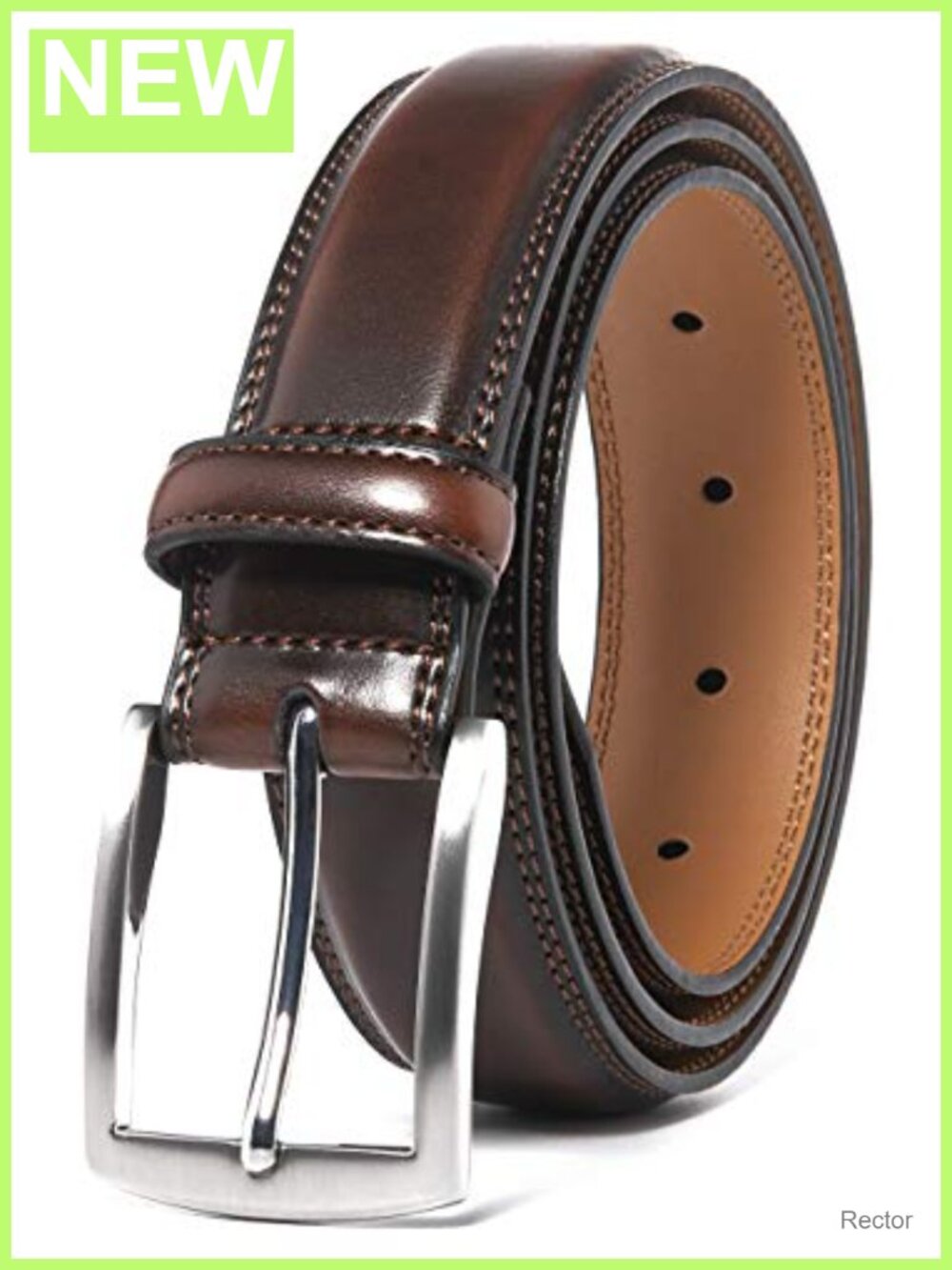 Genuine Leather Dress Belt for Men Casual Work Classic Prong Buckle